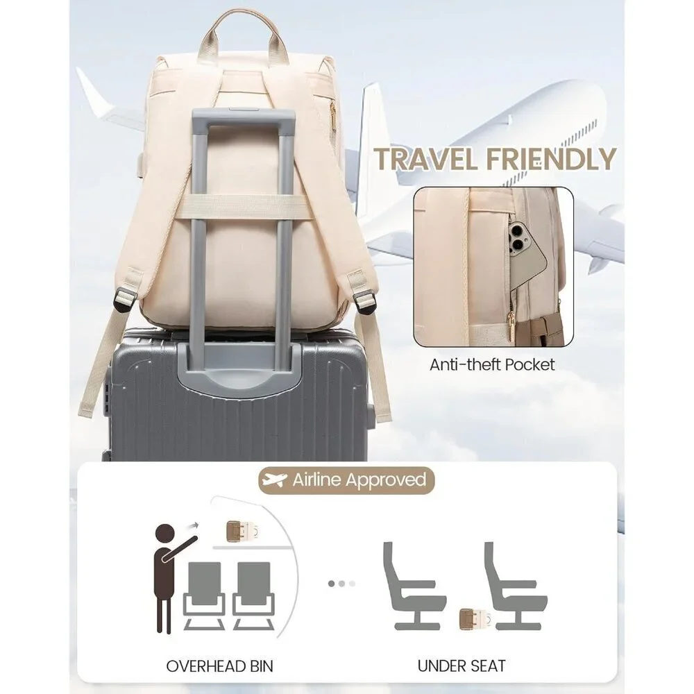 ✨Men's Brown Laptop Backpack Travel Purse Large Computer Backpack Fashion Bag